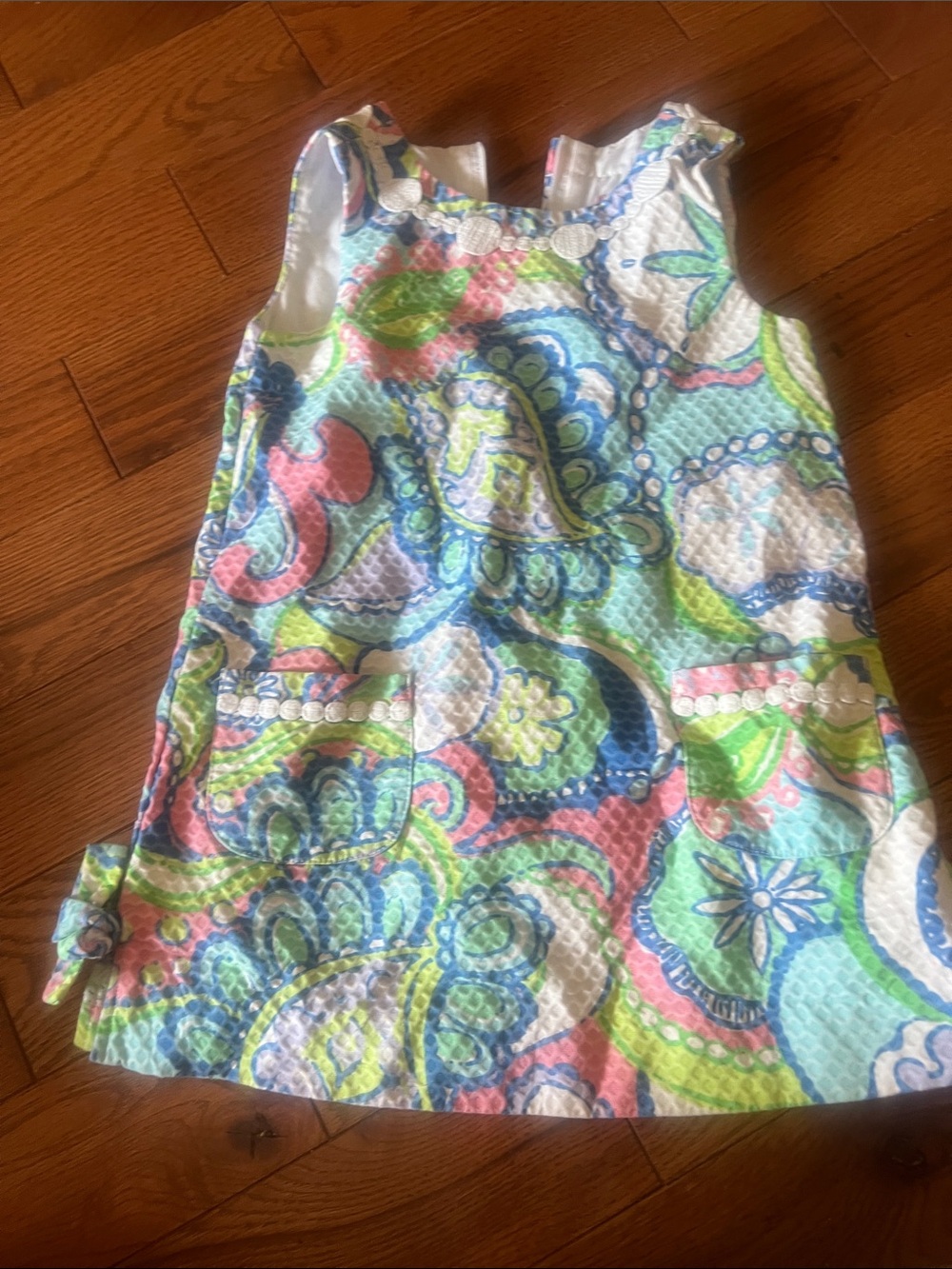 Lilly Pulitzer White Multicolor Paisley Girls' Shift Dress